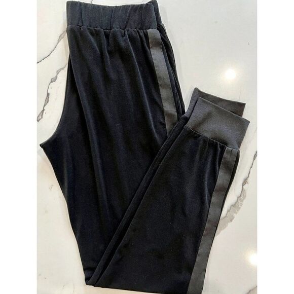 Wayf Tuxedo Stripe Crepe Joggers in Black Size XS - Picture 1 of 5